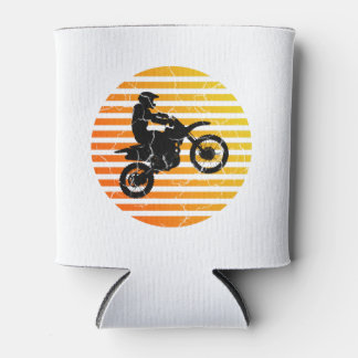 Motocross Dirt Bike Catching Air at Sunrise Sunset Can Cooler