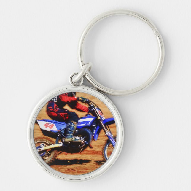 Motocross Dirt-Bike Champion Racer 4 Keychain (Front)