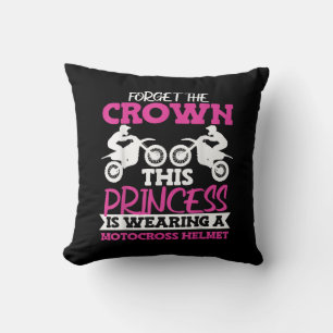 Motocross Dirt Bike Girl Throw Pillow