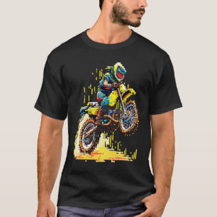 Motocross dirt bike in pixel art 2 T-Shirt