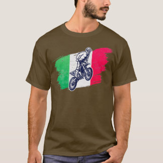 Motocross Dirt Bike Italian Flag Vintage  T-Shirt