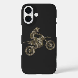 Motocross Dirt Bike Racing Bottomland Camo iPhone 16 Case