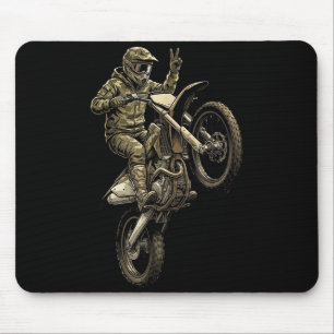 Motocross dirt bike racing camo offroad rider boys mouse pad