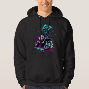 Motocross Dirt Bike Rider Mud Splash Girl Woman Hoodie