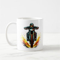 Motocross Dirt Bike Rider With Fiery Trail Extreme