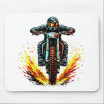 Motocross Dirt Bike Rider With Fiery Trail Extreme Mouse Pad<br><div class="desc">Fuel your love of adrenaline and extreme sports with this bold motocross rider design featuring a dirt bike racer charging forward, leaving a blazing, fiery trail behind. Perfect for motocross enthusiasts, dirt bike racers, off-road riders, and fans of high-energy motorsports, this dynamic graphic captures the speed, power, and intensity of...</div>
