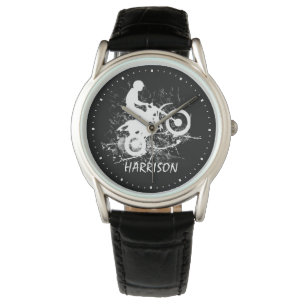 Motocross Dirt Bike Sports Terminology Typography Watch