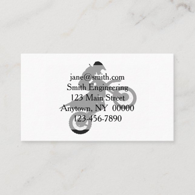 Motocross driver - Choose background color Business Card (Front)