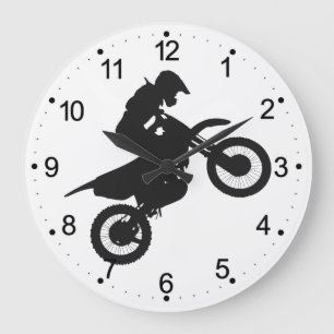 Motocross driver - Choose background color Large Clock