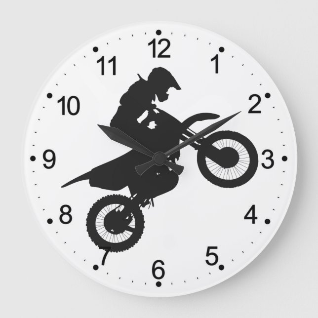 Motocross driver - Choose background color Large Clock (Front)