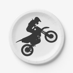 Motocross driver - Choose background color Paper Plate