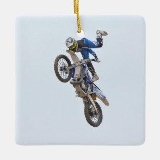 Motocross Extreme Tricks Ceramic Ornament