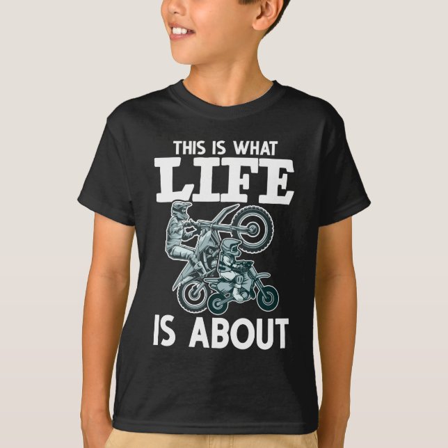 Motocross Family Father Son Dirt Bike T-Shirt (Front)