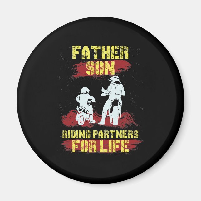 Motocross Father Son Riding Partners Magnet (Front)