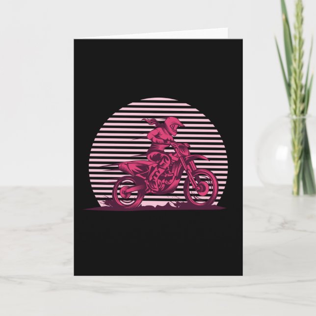 Motocross Girl Retro Vintage Card (Front)