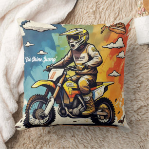 "Motocross Gold Vibes" Throw Pillow
