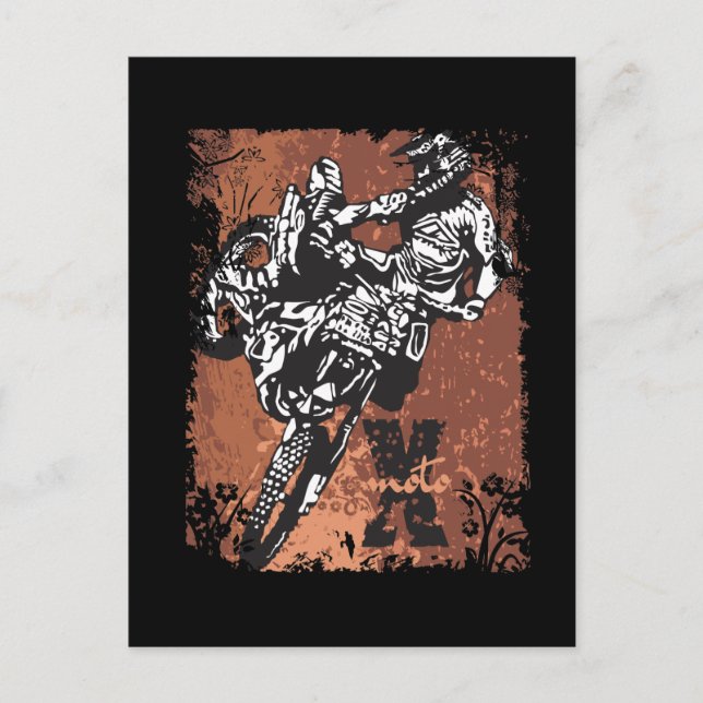 Motocross Grunge Postcard (Front)