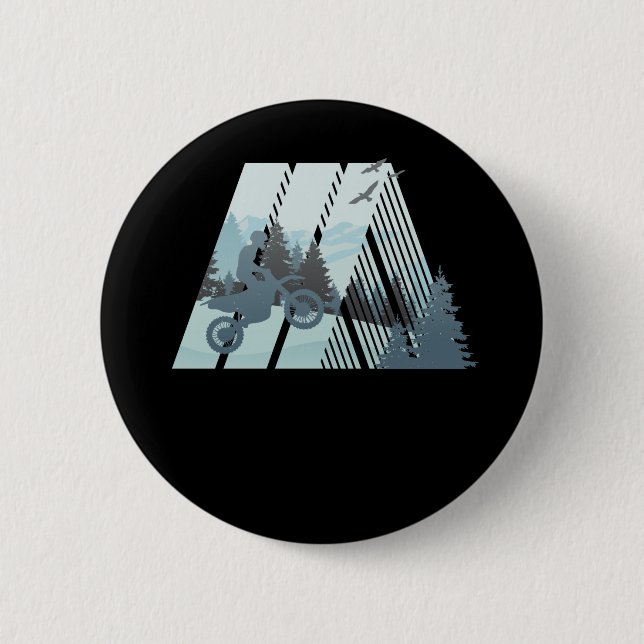 Motocross in beautiful nature 2 inch round button (Front)