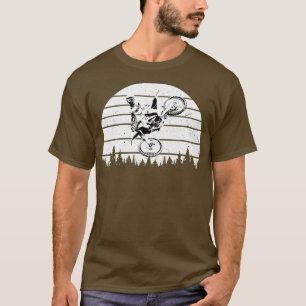 Motocross Jumping Bike Distressed Graphic Sunset T-Shirt