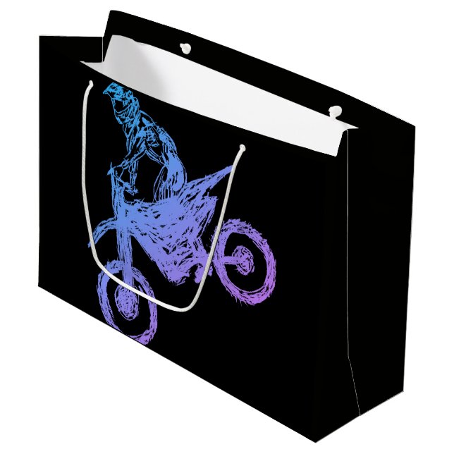 Motocross Large Gift Bag (Front Angled)
