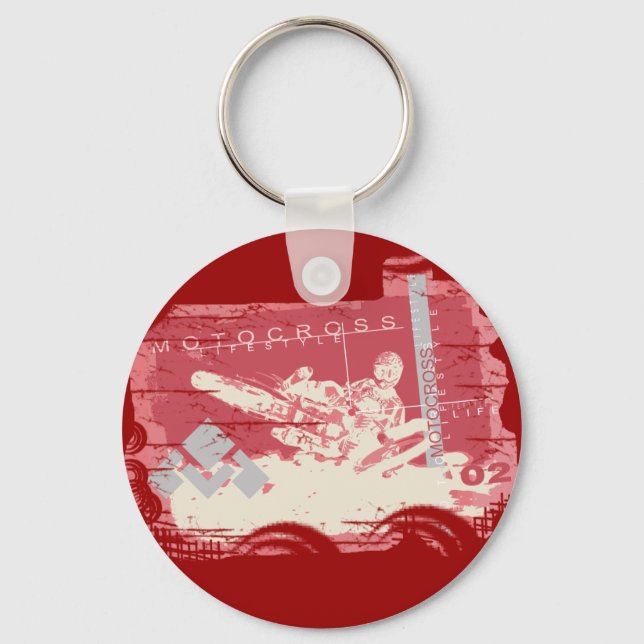 Motocross Lifestyle Tshirts and Gifts Keychain (Front)