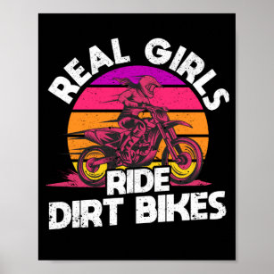 Cute Hot Blonde Motocross Girl Motorcycle Bike Motorbike Poster