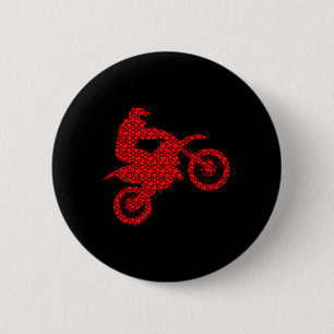Motocross Lovers Valentine Hearts Love Dirt Bike S 2 Inch Round Button