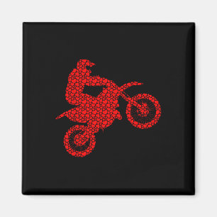 Motocross Lovers Valentine Hearts Love Dirt Bike S Magnet