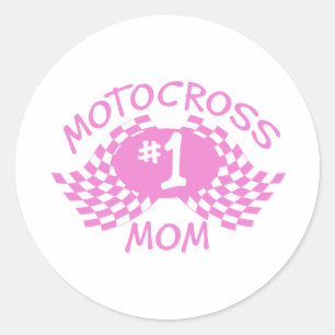 Motocross Mom Classic Round Sticker