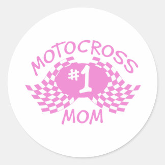 Motocross Mom Classic Round Sticker