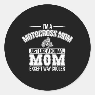 Motocross Mom Dirt Bike Racing Braap Mama Classic Round Sticker
