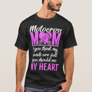 Motocross Moms Full Heart CrossCountry Racing T-Shirt