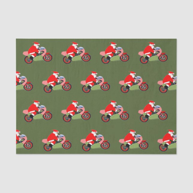 Motocross Motorcycle Christmas Holiday Tissue Paper (Front)