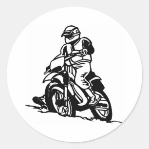 Motocross Motorcycle Classic Round Sticker
