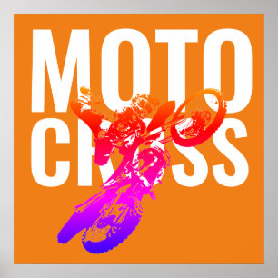 Motocross Motorcycle Sport Pop Art Poster