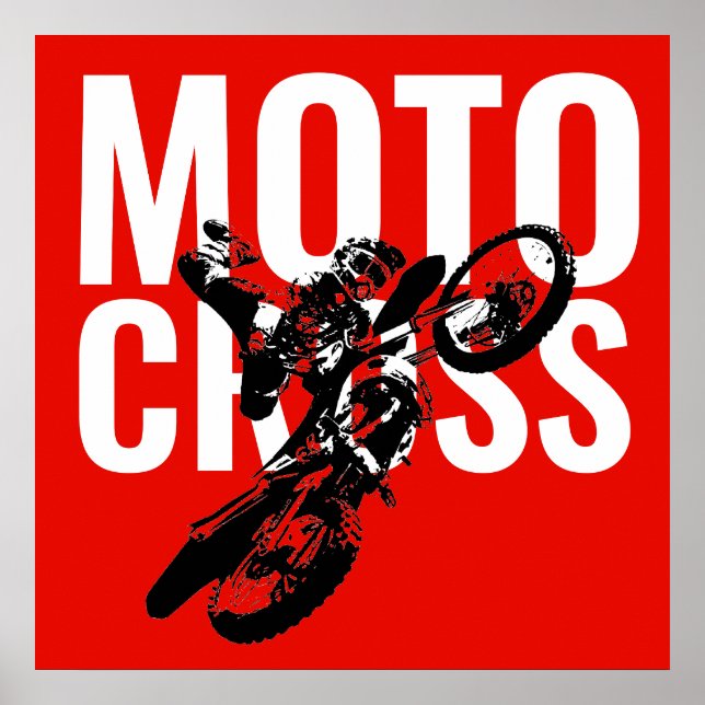 Motocross Motorcycle Sport Pop Art Poster (Front)