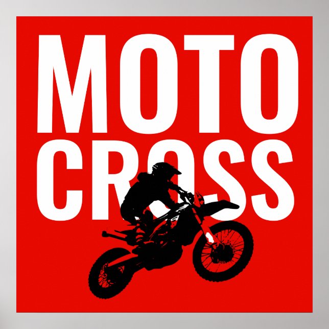 Motocross Motorcycle Sport Pop Art Poster (Front)