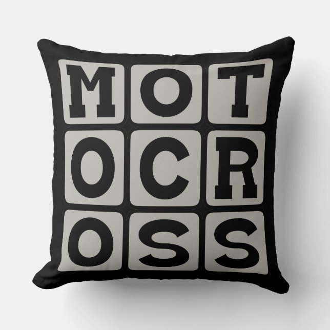 Motocross, Motorcycle Sport Throw Pillow (Front)