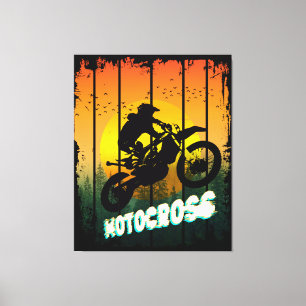 Motocross nature riding motorcycle sports rider canvas print