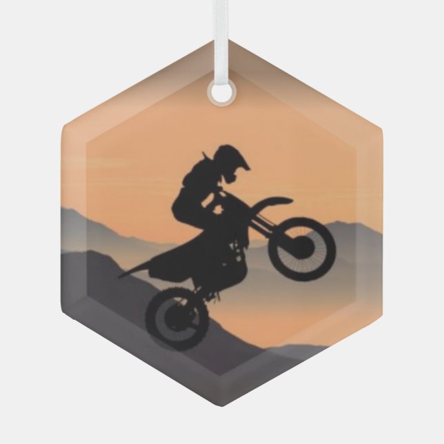 Motocross Quote Sport Motorcycle Racing  Glass Ornament (Front)
