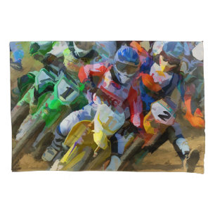 Motocross Race Graphic Art Pillowcase