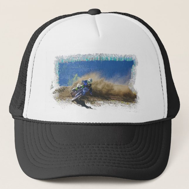 Motocross Racer Artwork Gifts Trucker Hat (Front)