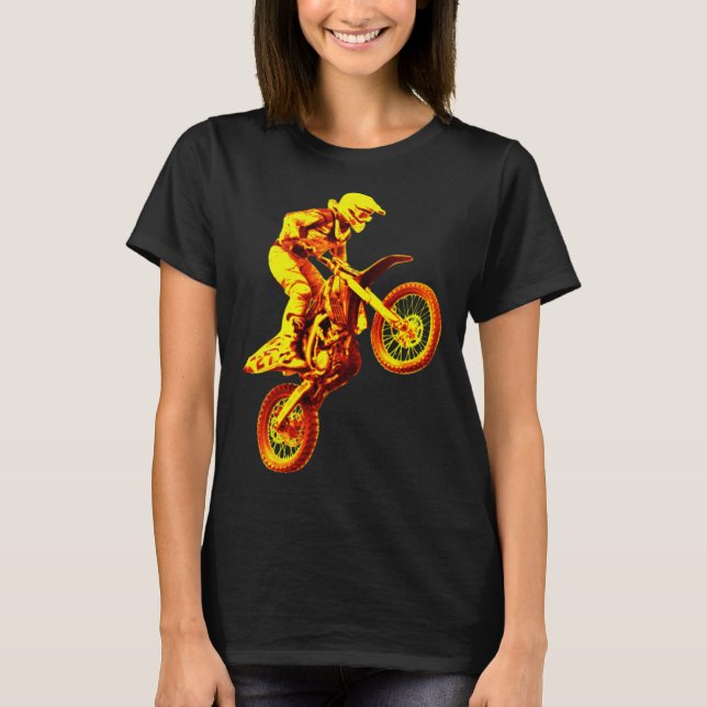 Motocross Racing - Motorcyclist with Enduro dirt b T-Shirt (Front)