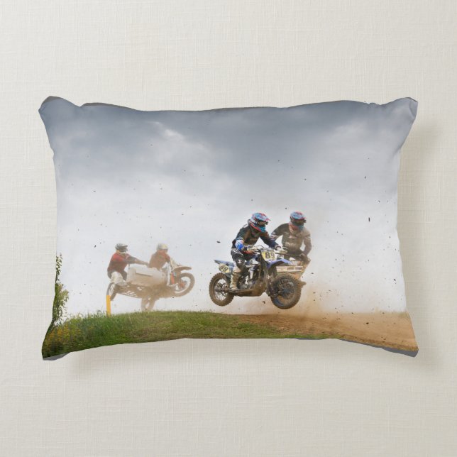 Motocross racing pillow with child's name on back. (Front)