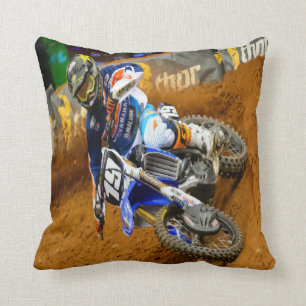 Motocross Racing Throw Pillow