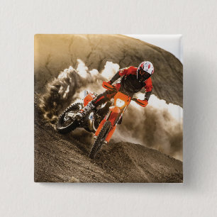Motocross Rider 2 Inch Square Button