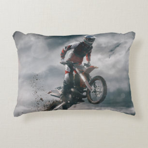 Motocross rider accent pillow