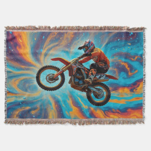 Motocross Rider and Dreamscape Throw Blanket