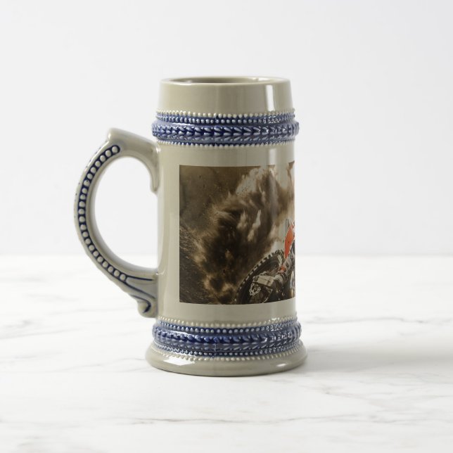Motocross Rider Beer Stein (Left)