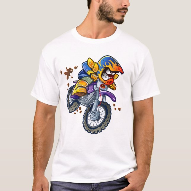 Motocross Rider Cartoon | Sport T-Shirt (Front)
